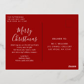 Vrolijk Kerstscript Foto Eenvoudig Modern Folie Feestdagen Briefkaart (Achterkant)