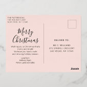 Vrolijk Kerstscript Foto Eenvoudig Modern Folie Feestdagen Briefkaart (Achterkant)