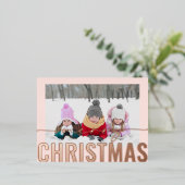 Vrolijk Kerstscript Foto Eenvoudig Modern Folie Feestdagen Briefkaart (Staand Voorkant)
