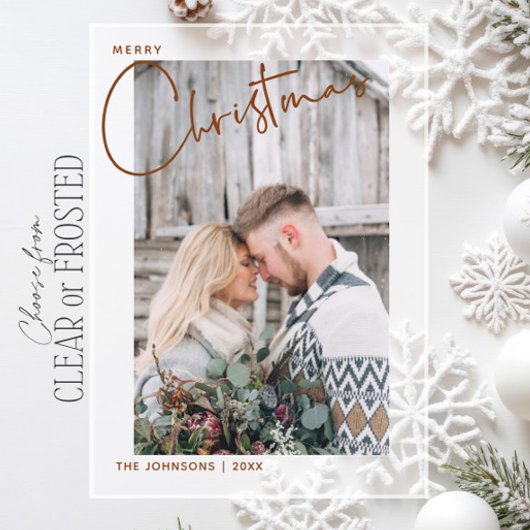 Vrolijk kerstscript Foto eerste kerst Acryl Uitnodigingen