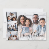 Vrolijk kerstscript fotostrip feestdagenkaart (Voorkant)