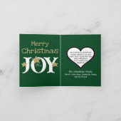 Vrolijk kerstscript gevouwen groene vakantie Kaart (Binnen)