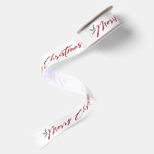 Vrolijk kerstscript met dennen & bessen ontwerp lint (Achterkant)