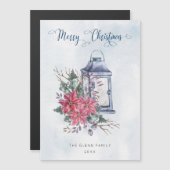 Vrolijk kerstscript met Waterverf Poinsettias (Voorkant / Achterkant)