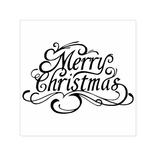 Vrolijk kerstscript ontwerp zelfinktende stempel (Design)