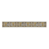 Vrolijk kerstscript Pattern Gold en Silver Gro Grosgrain Lint (Voorkant)