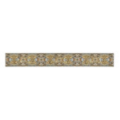 Vrolijk kerstscript Pattern Gold en Silver Grosgrain Lint (Voorkant)