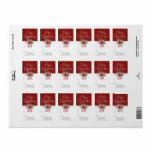 Vrolijk kerstscript Red Bow TO/FROM Gift Label (Full Sheet)