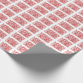 Vrolijk kerstscript Red White Holiday Cadeaupapier (Hoek)