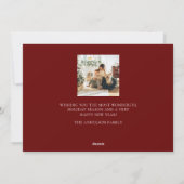 Vrolijk kerstscript rood 2 Multi Photo Collage H Feestdagenkaart (Achterkant)