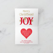 Vrolijk kerstscript rood wit vakantie Kaart (Binnen)