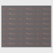 Vrolijk kerstscript Roos Gold Grey Graphite Cadeaupapier (Vlak)