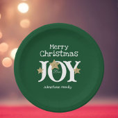 Vrolijk kerstscript Rustic Green Party Papieren Bordje