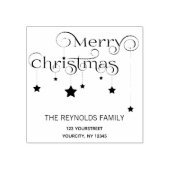 Vrolijk kerstscript sterren Retouradres Stempel (Afrduk)