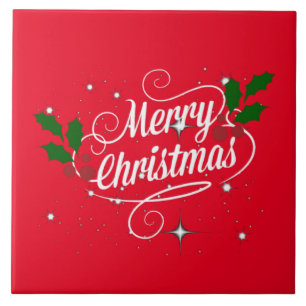 Vrolijk kerstscript tegeltje