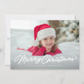 Vrolijk kerstscript twee foto's feestdagenkaart (Voorkant)