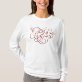 Vrolijk kerstscript Typografie Uw kleur T-shirt (Voorkant)