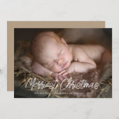 Vrolijk kerstscript | Vakantie fotokaart Feestdagenkaart (Voorkant / Achterkant)