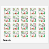 Vrolijk kerstscript Waterverf Holly Holiday Vierkante Sticker (Vel)