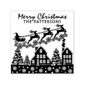 Vrolijk kerstscript Winter Feestdagen Aangepaste n Zelfinktende Stempel (Design)