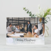 Vrolijk Kerstscript Zakelijke Kantoor Foto Feestdagenkaart (Staand voorkant)