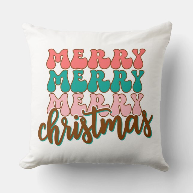 Vrolijk kerstSierkussen Kussen (Voorkant)