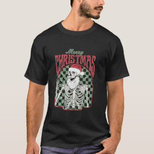 Vrolijk kerstskelet Sinterklaas Xmas T-shirt