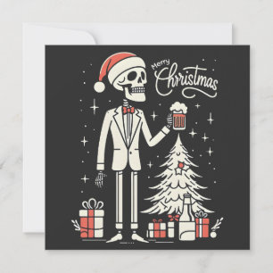 Vrolijk kerstskeleton feestdagenkaart