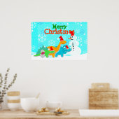 Vrolijk kerstsnowman en Poster van Dinosauriërs (Keuken)
