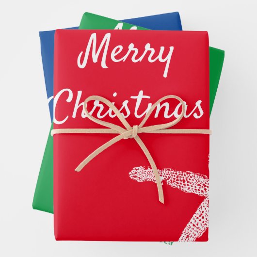 Vrolijk kerststaartongen rood-wit inpakpapier vel (In situ)