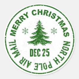 vrolijk kerststempel ronde sticker