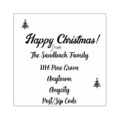 Vrolijk kerststempel.  	rubberstempel (Afrduk)