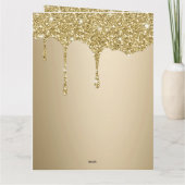 Vrolijk kerststerren smelten gouden glitter kaart (Achterkant)