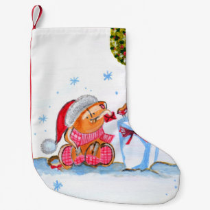 Vrolijk kerststopzetten kleine kerstsok