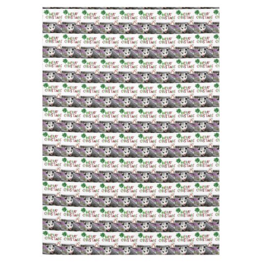 Vrolijk kersttafelkleed, Opossum Tafelkleed (Voorkant)