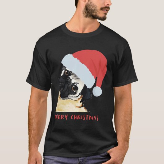 Vrolijk Kersttasje met Santa Hat Classic T-Shirt (Voorkant)