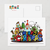 Vrolijk kerstteken feestdagenkaart (Voorkant / Achterkant)