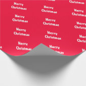  vrolijk kersttekst rode Sjabloon elegant Cadeaupapier (Hoek)