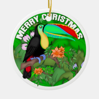 Vrolijk kersttoucan keramisch ornament