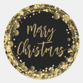 Vrolijk kersttwinkelstaren ronde sticker (Voorkant)