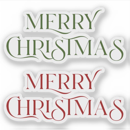 Vrolijk kersttypografie rood en groen sticker (Voorkant)