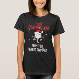 Vrolijk kerstvader uit je snelste zwemmer t-shirt