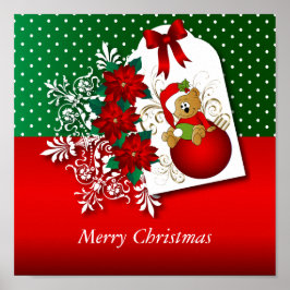 Vrolijk kerstvakantie Beer Poster