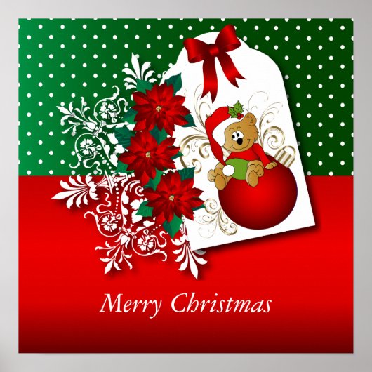 Vrolijk kerstvakantie Beer Poster (Voorkant)