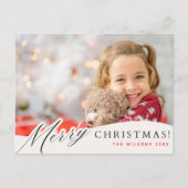 Vrolijk kerstvakantie Briefkaart met aangepaste fo (Voorkant)