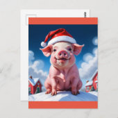 vrolijk kerstvarken briefkaart (Voorkant / Achterkant)