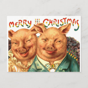 Vrolijk Kerstvarken  Briefkaart Kunst