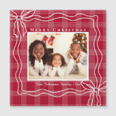 Vrolijk Kerstverhaal Doodle Bow Foto Red Plaid Mag (Voorkant)