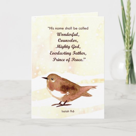 Vrolijk kerstverhaal Jesaja Winter Bird Kaart (Voorkant)