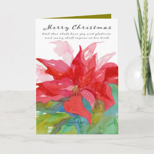 Vrolijk kerstverhaal Luke Red Poinsettia Kaart